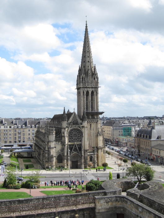 The cathedral at Caen from the ramparts of the castle.