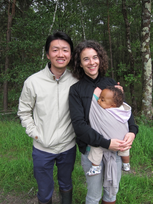 Zhizhong, Lisa and Aya, at l'étang Robert. 