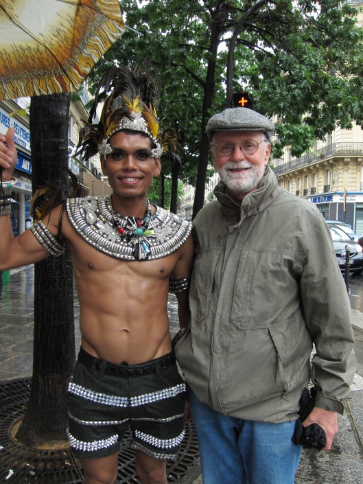 Bob with his new best friend at Paris Pride.
